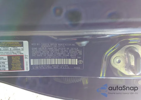 2015 Toyota Camry Se from USA, damaged, VIN 4T1BF1FK3FU115372